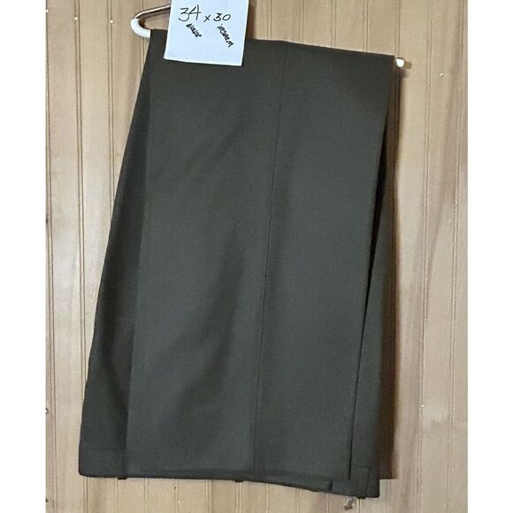 Monsieur by Givenchy Medium Brown Wool Dress Pleated Trousers 34 x 30 - Picture 1 of 5